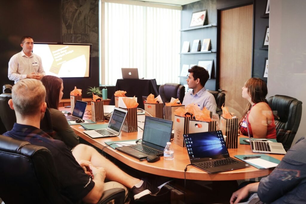 Consultant presenting to a business team